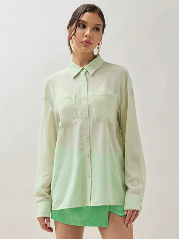 Women's Simple Single Breasted Casual Daily Long Sleeve Shirt