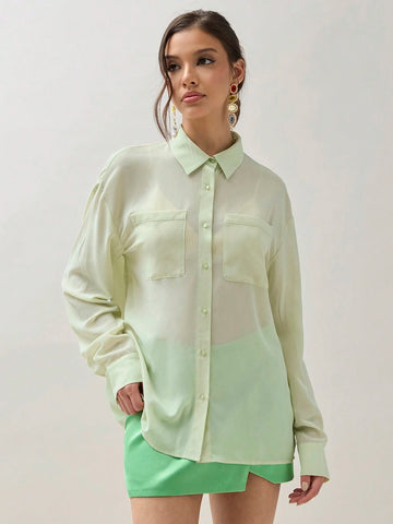 Women's Simple Single Breasted Casual Daily Long Sleeve Shirt