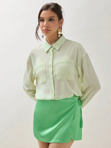 Women's Simple Single Breasted Casual Daily Long Sleeve Shirt