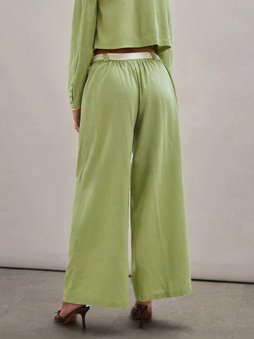 COSMINA Women's Solid Color Simple Loose Casual Long Pants