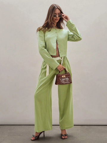 COSMINA Women's Solid Color Simple Loose Casual Long Pants