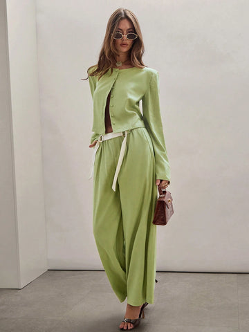 COSMINA Women's Solid Color Simple Loose Casual Long Pants