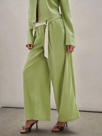 COSMINA Women's Solid Color Simple Loose Casual Long Pants