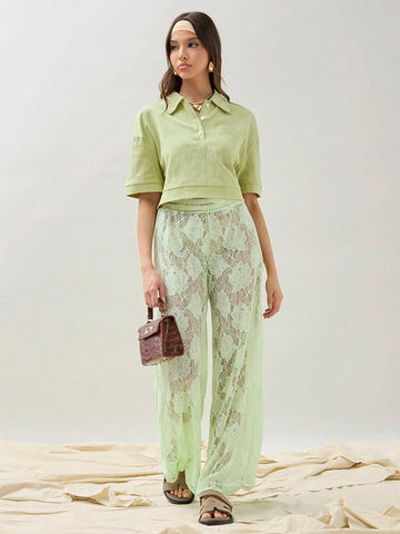 Women's Summer Casual Solid Color Cropped Shirt
