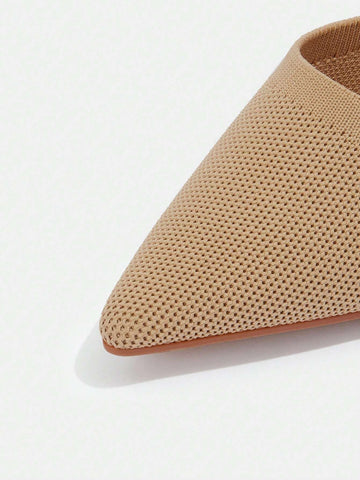 Woman Shoes Elegant Minimalist Point Toe Stiletto Slingback Beige Pumps