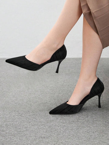 Pointed Toe High Heel Black Elegant Women High Heel Shoes For Christmas