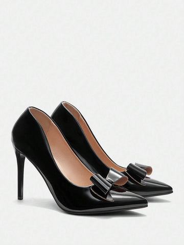 New Elegant Wedding Party Black Velvet High Heels, Skinny Strap Criss-Cross Gorgeous Charm Sexy Bowknot