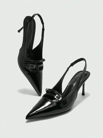 Pointed Toe Stiletto High Heel Women's Shoes With Ankle Strap