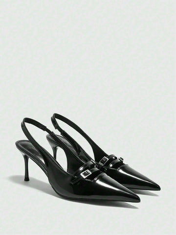 Pointed Toe Stiletto High Heel Women's Shoes With Ankle Strap