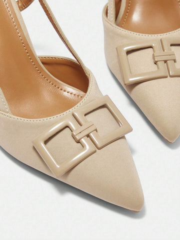 Women Fashionable And Elegant Camel-Colored Hollow-Out Business Shoes Elegant Basics Business Casual