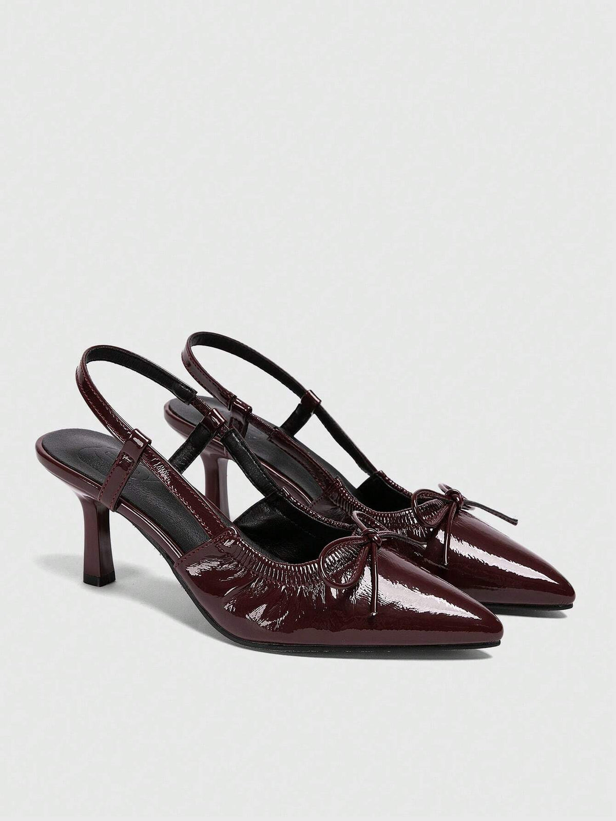 Women's Back Strap Butterfly Decor Lolita Style Pumps, Wine Red