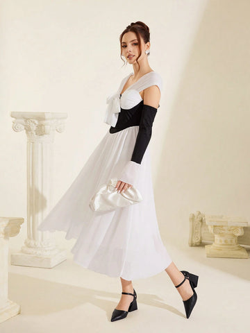 Black Pointed Toe Mid Heel Loafers For Women 2024 New Style, Retro Europe Design