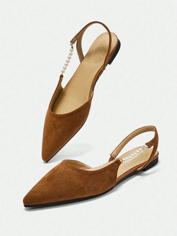 Faux Pearl Decor Fashion Party Pointed Toe High Heel Pumps,