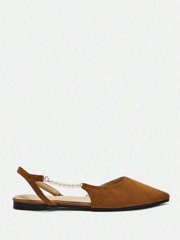 Faux Pearl Decor Fashion Party Pointed Toe High Heel Pumps,