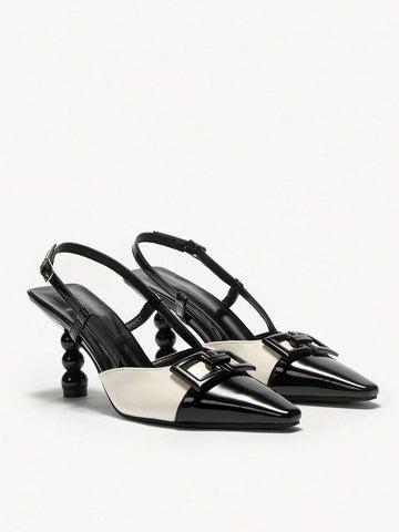 CUCCOO CHICEST Pointed Toe Color Block High Heel Pumps For Women Fall