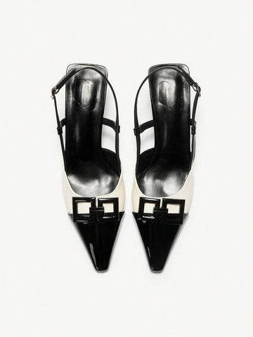 CUCCOO CHICEST Pointed Toe Color Block High Heel Pumps For Women Fall