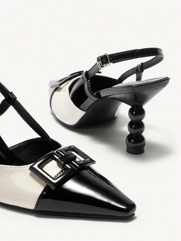 CUCCOO CHICEST Pointed Toe Color Block High Heel Pumps For Women Fall