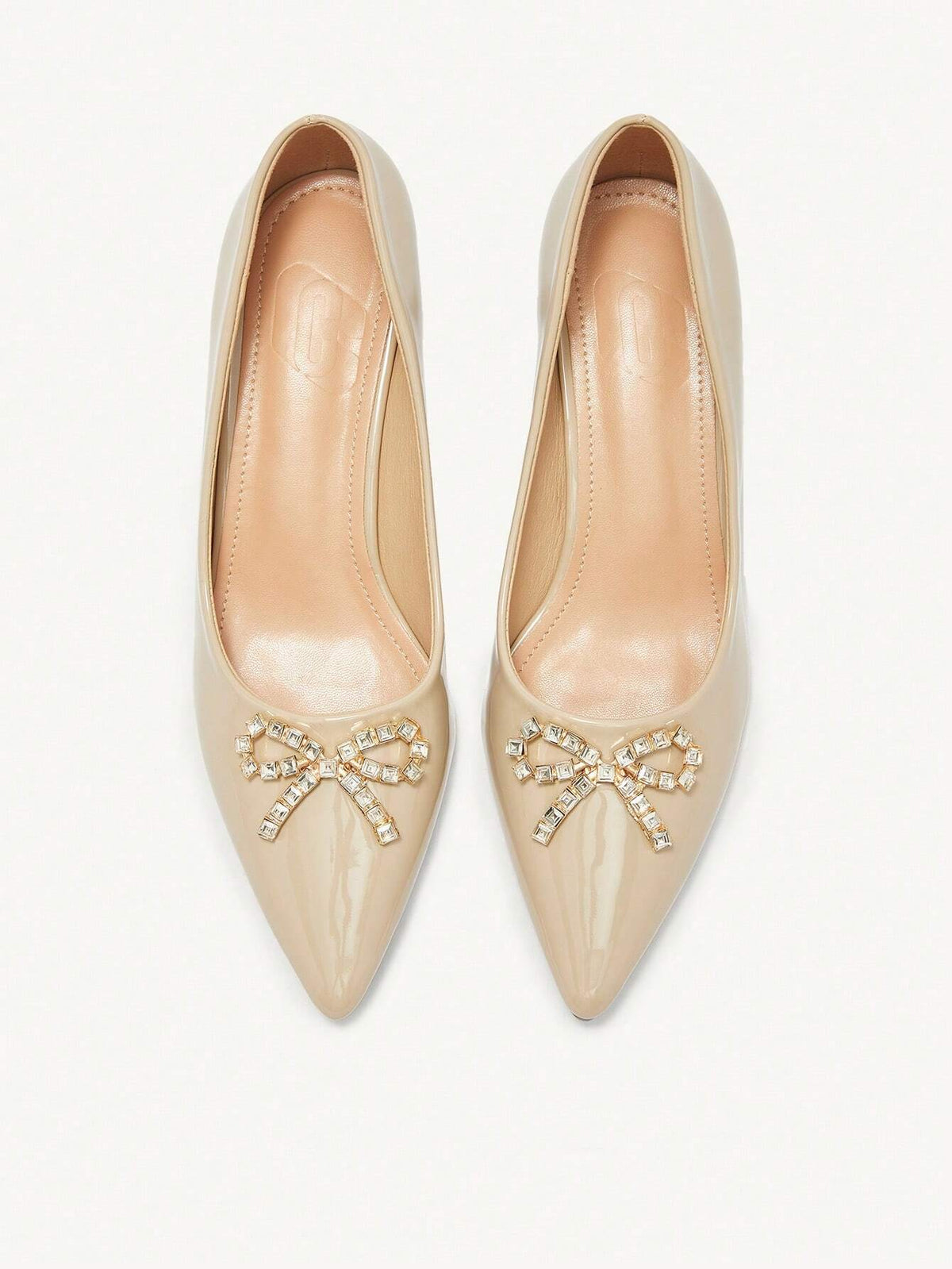 Pointed Toe Low Heel Versatile Silk Bow Design Women High Heel Pumps