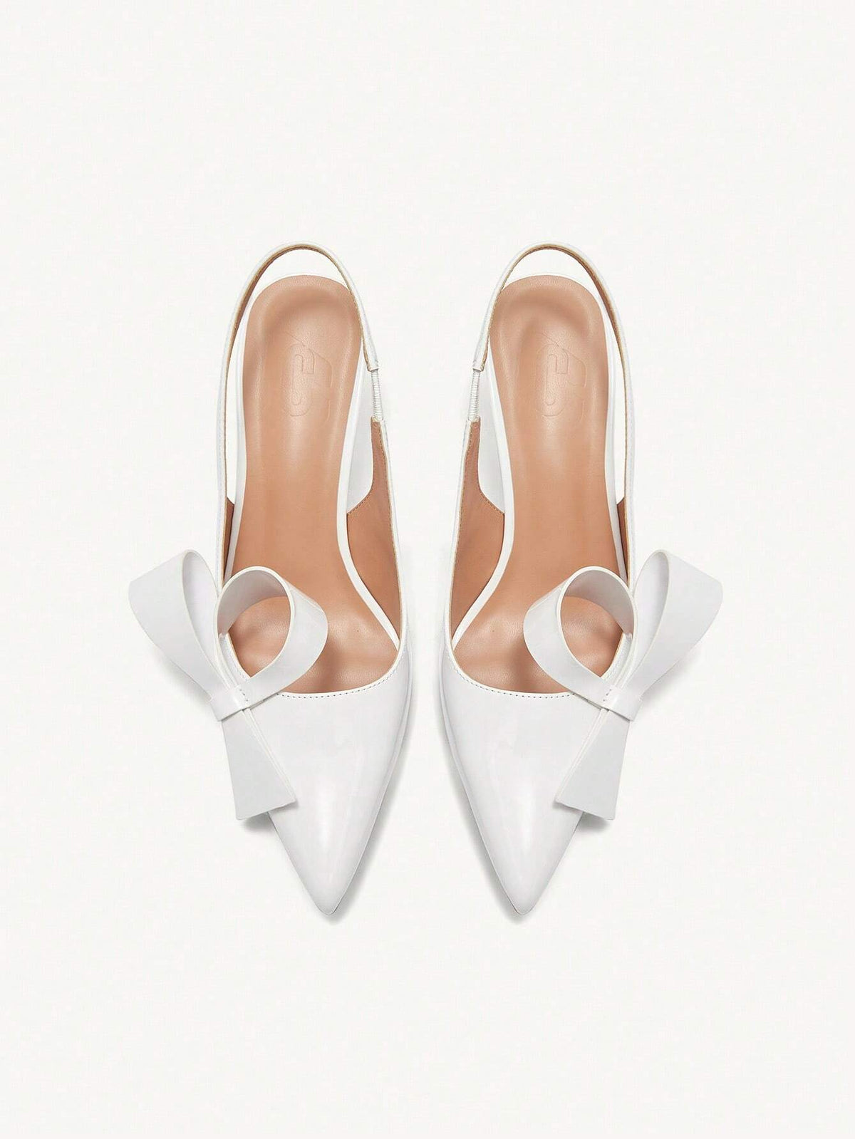 Pointed Toe Stiletto High Heels, Elegant Lady Date/Holiday White Patent Leather Bow
