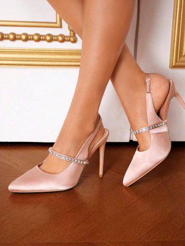 CUCCOO CHICEST Rhinestone Decor Slingback Ladies' High Heel Pumps