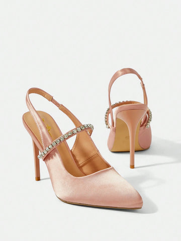 CUCCOO CHICEST Rhinestone Decor Slingback Ladies' High Heel Pumps