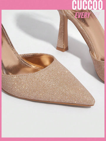 CUCCOO CHICEST Woman Shoes Fashionable Glitter High Heel Shoes For Women For Summer Graduation Heels Prom Heels
