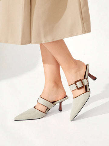 Women Pointed Toe Low Heel Minimalist Pumps For Christmas