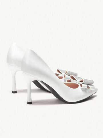 Women's Pointed Toe Bowknot High Heel Party Dress Shoes Fall