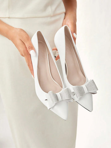 Women's Pointed Toe Bowknot High Heel Party Dress Shoes Fall
