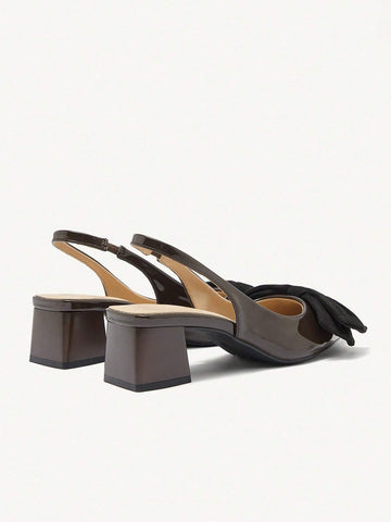 Women's Pointy Toe High Heel Pumps With Bow Decor, Elegant & Comfortable Slip-On Mule