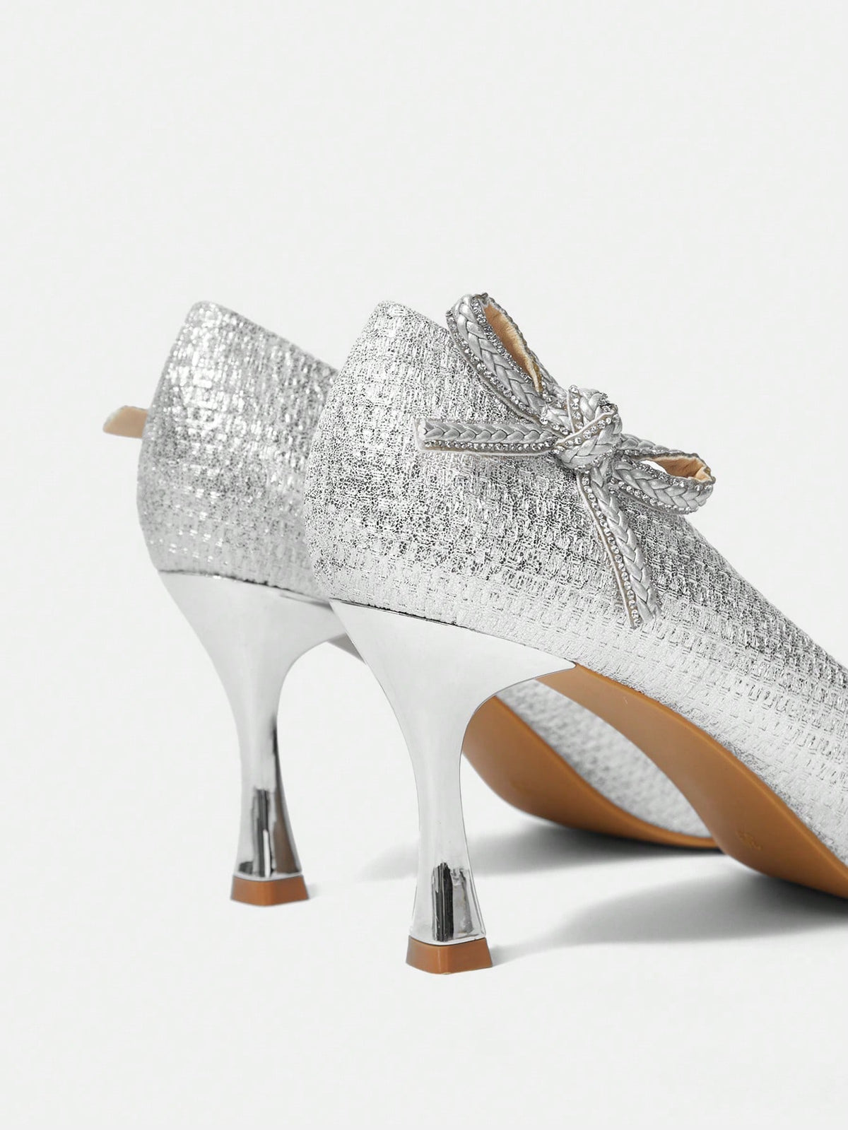 Fashionable And Elegant Bow-Decor High Heel Pumps For Christmas