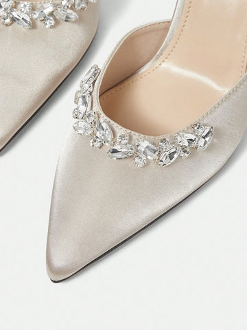 Ladies' Apricot, Nude, And Ivory Colored Elegant High Heels For Dressy Occasions.