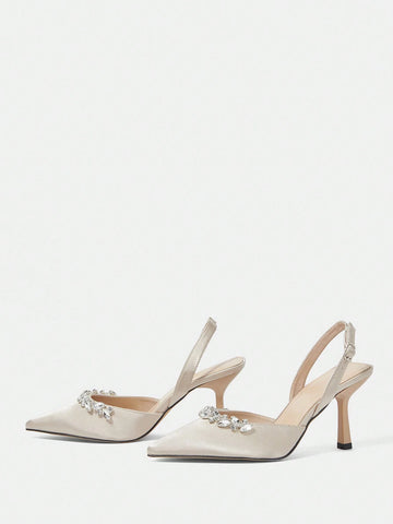 Ladies' Apricot, Nude, And Ivory Colored Elegant High Heels For Dressy Occasions.