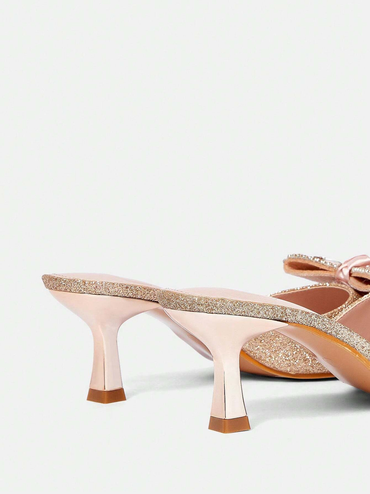 Women's Fashion Elegant Rhinestone Bow Decor High Heel Pumps