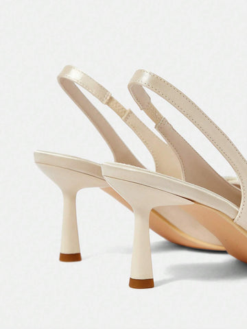 Women's Mesh Crystal Bowknot Pointed Toe Mid Heel Pumps,