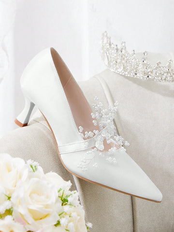 Women's Pointed Toe Vintage Embroidery Fashion Slip-On Pumps