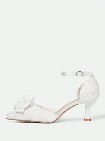 Women's Retro Embroidery Pointy Toe Slip-On High Heel Shoes