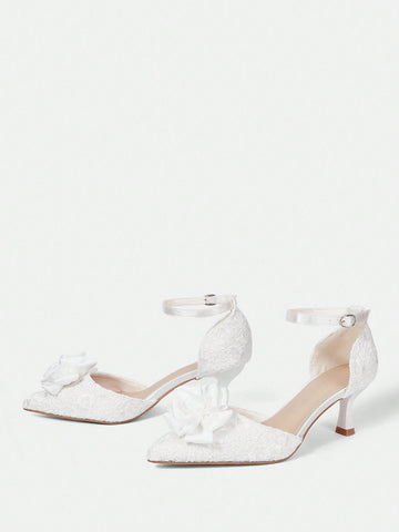 Women's Retro Embroidery Pointy Toe Slip-On High Heel Shoes