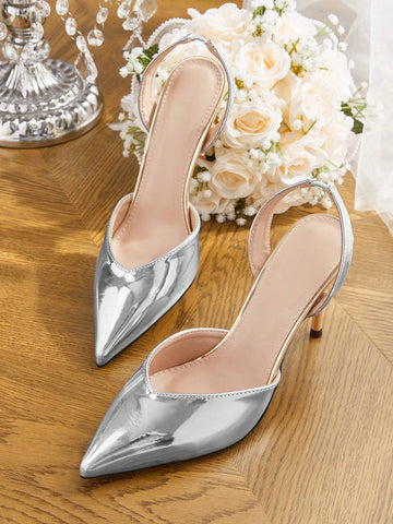 Women's Silver Fashion Daily Wear High Heel Pumps