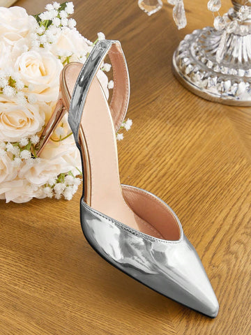 Women's Silver Fashion Daily Wear High Heel Pumps
