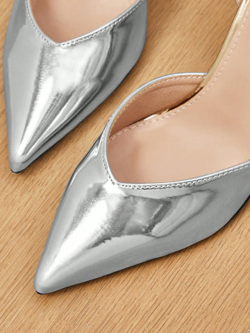 Women's Silver Fashion Daily Wear High Heel Pumps