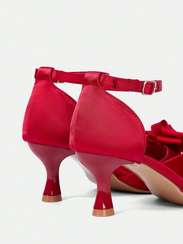 Women's Vintage Embroidered Pointy Toe High Heel Slingback Shoes