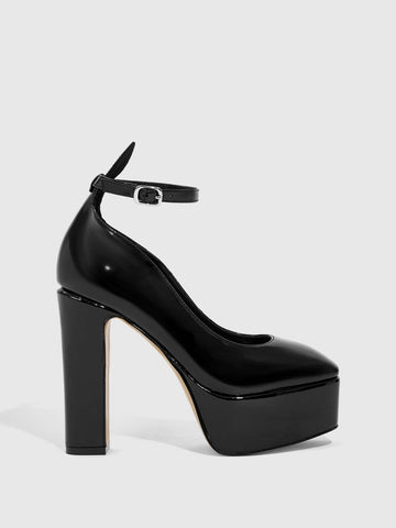 CUCCOO SZL Platform Chunky Heeled Ankle Strap Pumps For Summer Graduation Heels Prom Heels