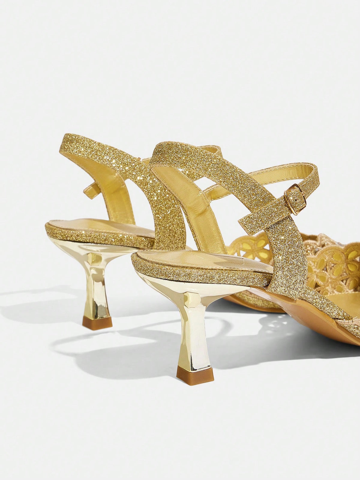 Women Pointed Toe Rhinestone Decor Minimalist Fashionable High Heels, Casual Daily Wear