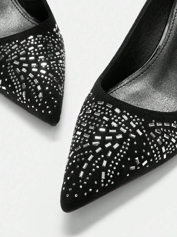 Women's Casual Rhinestone Decorated Simple High Heel Pumps