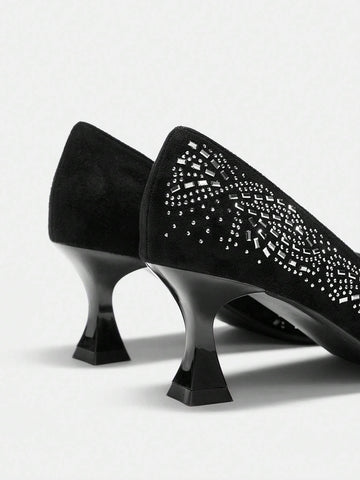 Women's Casual Rhinestone Decorated Simple High Heel Pumps