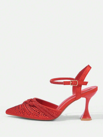 Women's Fashion Party Crystal Heel Slip-On Shoes