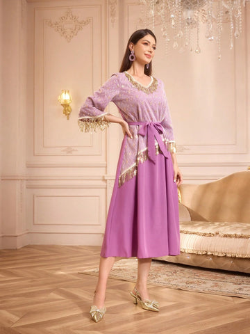 Women's Square Toe Rhinestone Butterfly Decor Stiletto High Heel Sandals With Elastic Backstrap, Comfortable And Versatile