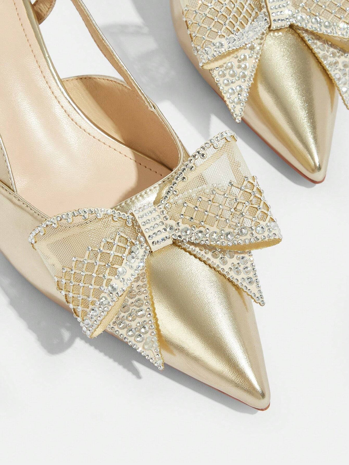 Women's Square Toe Rhinestone Butterfly Decor Stiletto High Heel Sandals With Elastic Backstrap, Comfortable And Versatile