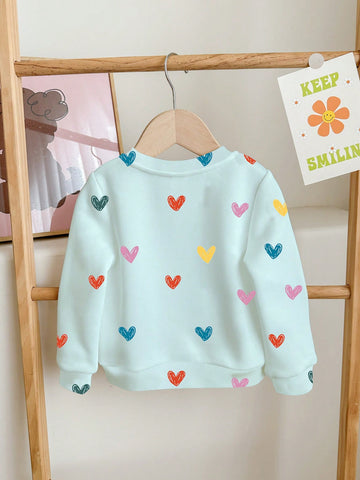 Casual Loose Fit Crew Neck Comfortable Knitted Long Sleeve Sweatshirt For Young Girls, Suitable For Autumn/Winter